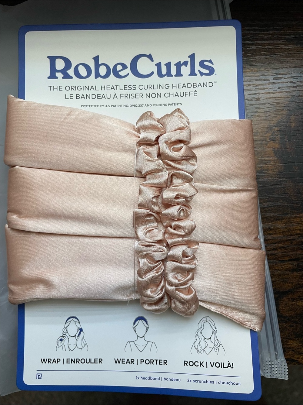 RobeCurls Satin Heatless Curling Headband in Blush NWT